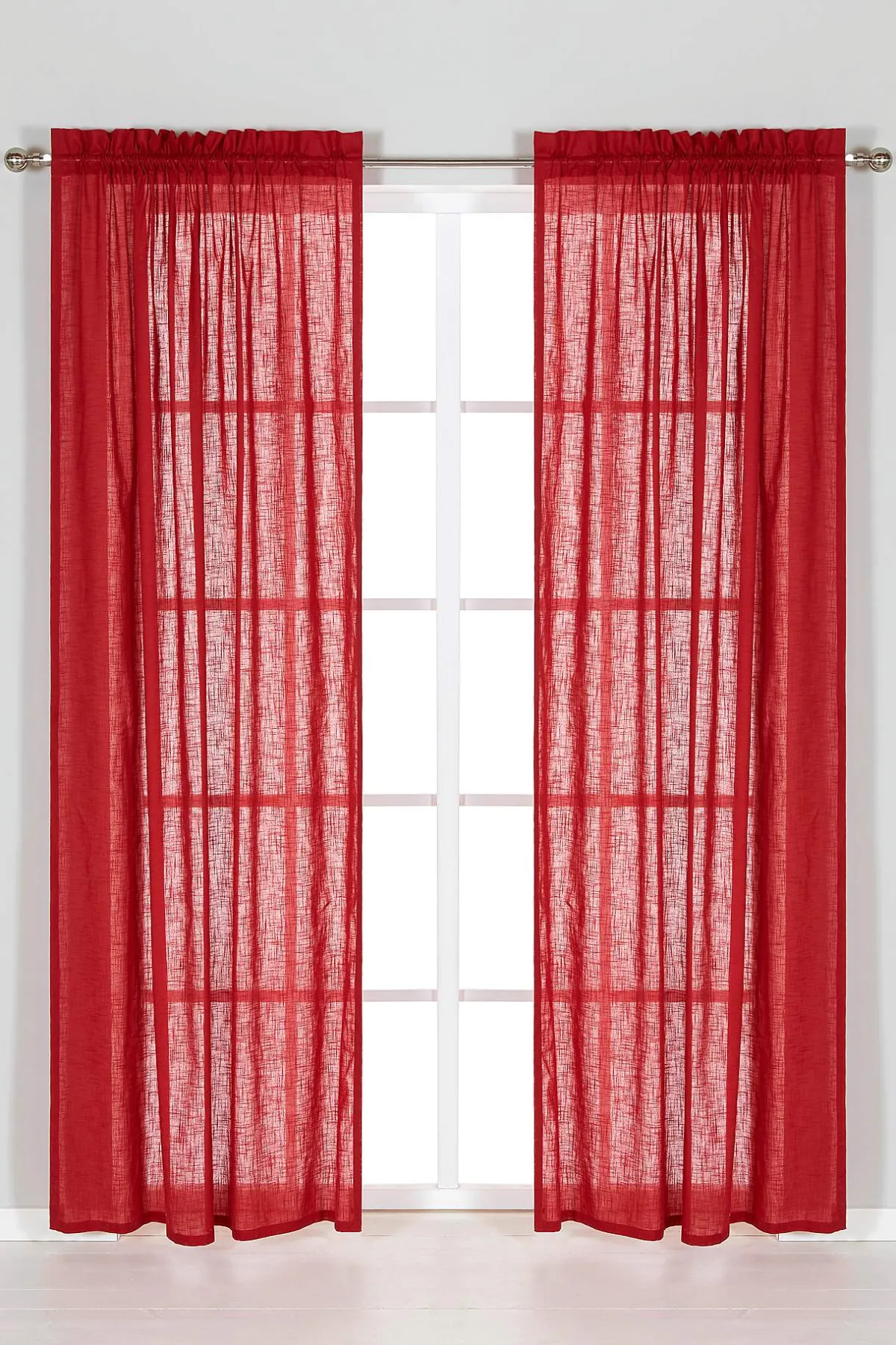 Cellbes of Sweden Enfärgad julgardin Ebbe 2-pack Röd Outlet