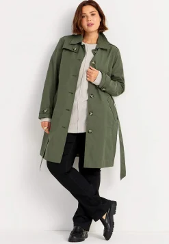 Cellbes of Sweden Enkelknäppt trenchcoat Khakigrön Sale