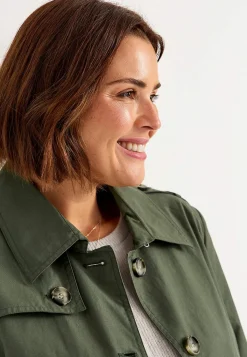 Cellbes of Sweden Enkelknäppt trenchcoat Khakigrön Sale