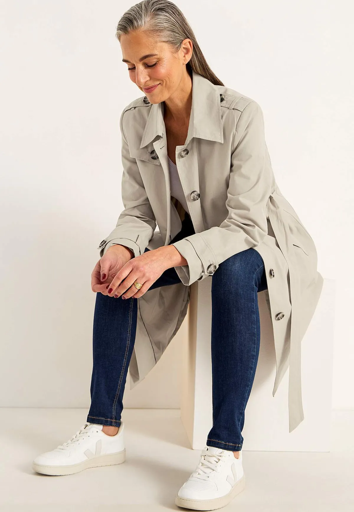 Cellbes of Sweden Enkelknäppt trenchcoat Beige Outlet