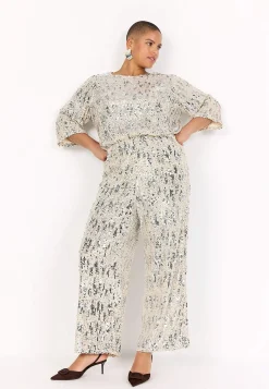 Wasabiconcept Festbyxa med paljetter Beige Clearance