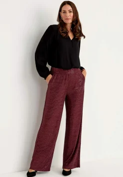 Cellbes of Sweden Festbyxa med paljetter Vinröd Clearance