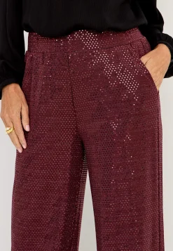 Cellbes of Sweden Festbyxa med paljetter Vinröd Clearance
