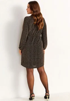 Cellbes of Sweden Festklänning med glittertrådar Guld / Svart Clearance