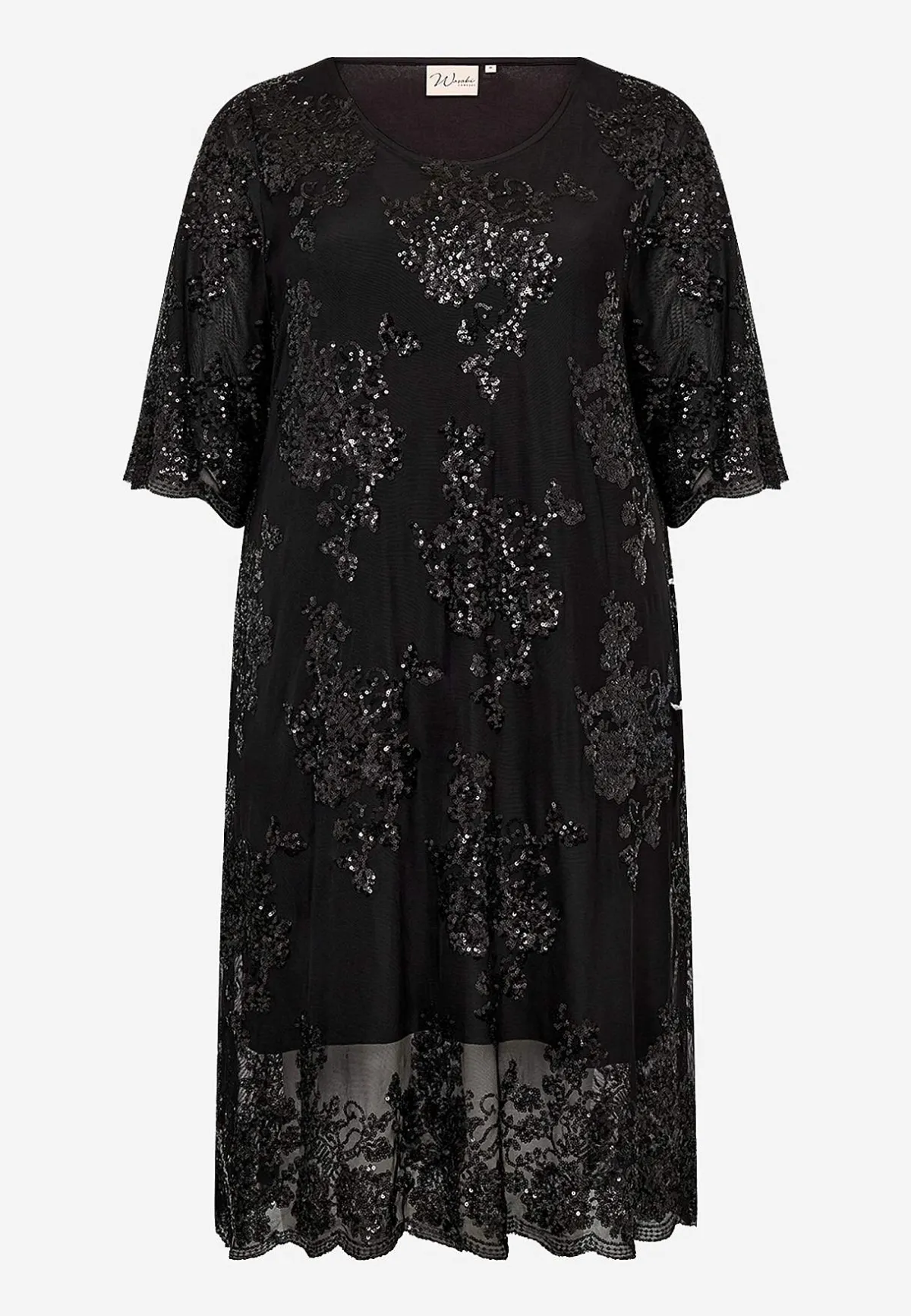 Wasabiconcept Festklänning med spets och pärlbroderi Svart Clearance