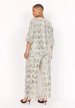 Wasabiconcept Festlig trikåtopp med paljetter Beige Discount