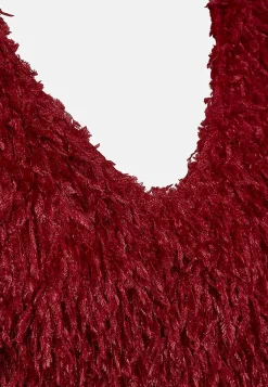 Freequent Festtopp med fjäderliknande material Sale