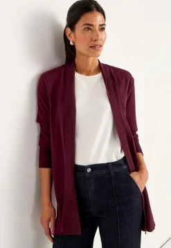 Cellbes of Sweden Finstickad cardigan Vinröd Outlet