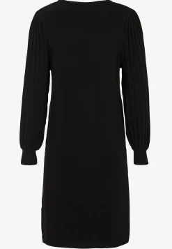 Freequent Finstickad klänning med plisserade ärmar Svart Hot