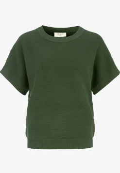 Freequent Finstickad, kortärmad tröja Grön New