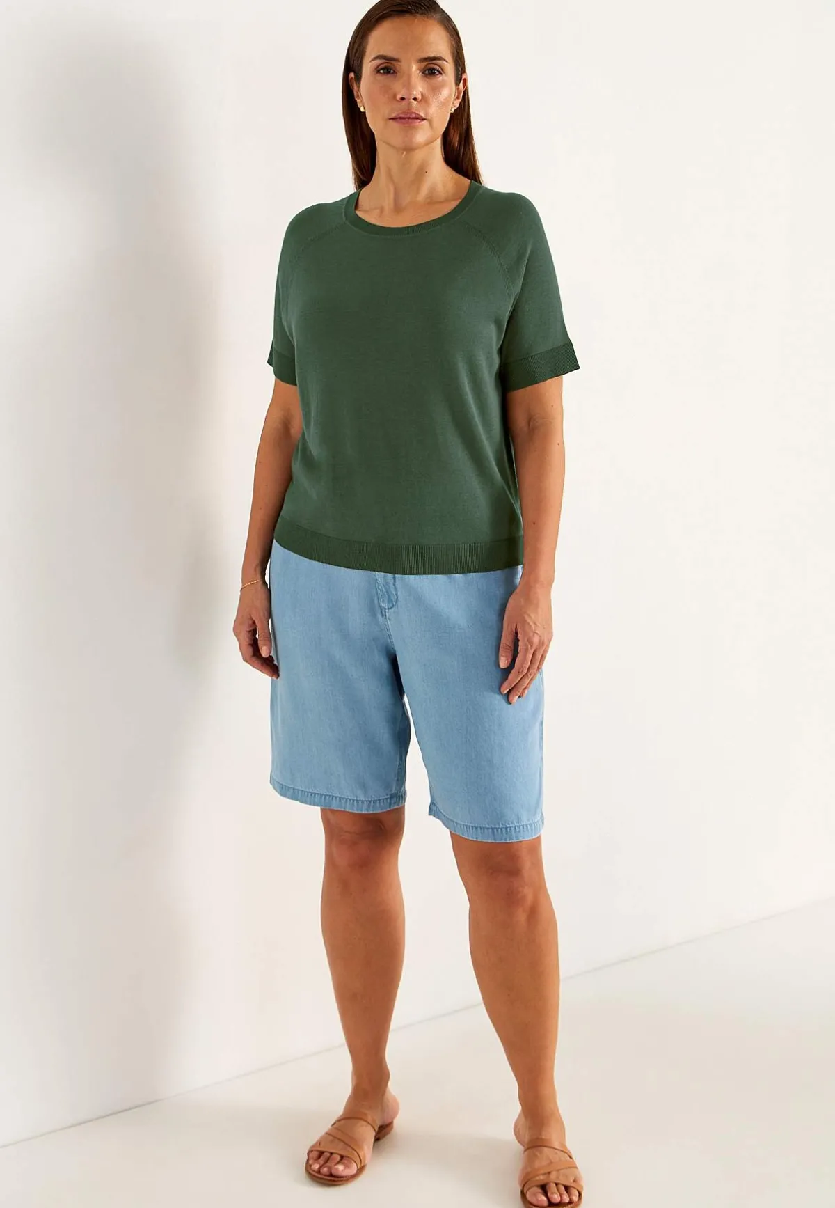 Cellbes of Sweden Finstickad Premium tröja Khakigrön Discount