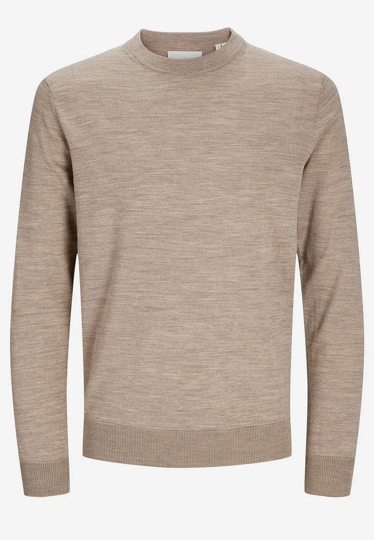 JACK & JONES Finstickad tröja i merinoull Gråmelange Outlet