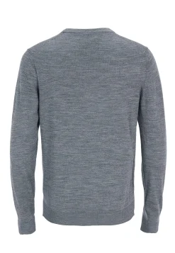 JACK & JONES Finstickad tröja i merinoull Gråmelange Outlet