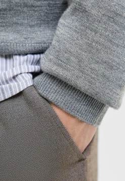 JACK & JONES Finstickad tröja i merinoull Gråmelange Outlet