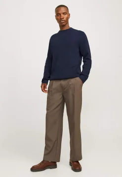 JACK & JONES Finstickad tröja i merinoull Gråmelange Outlet