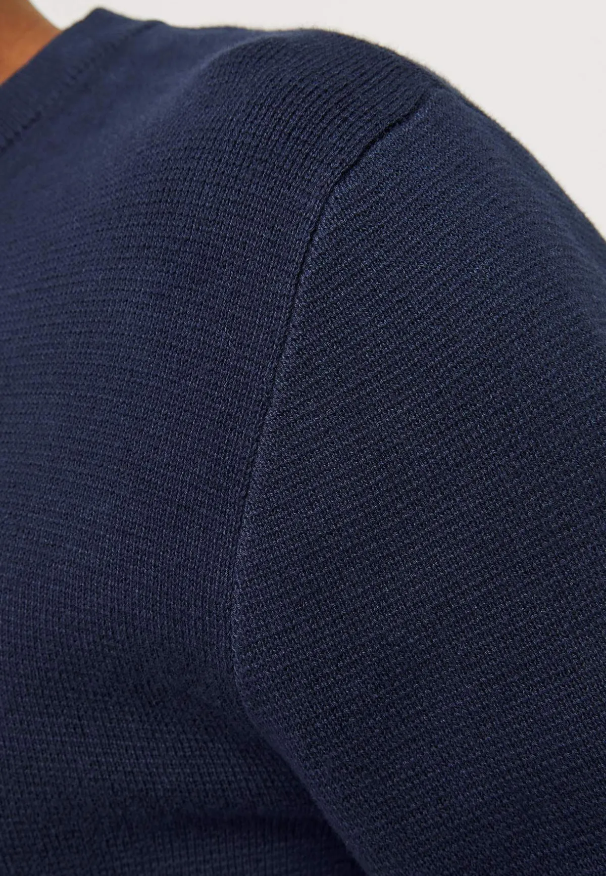 JACK & JONES Finstickad tröja i merinoull Gråmelange Outlet