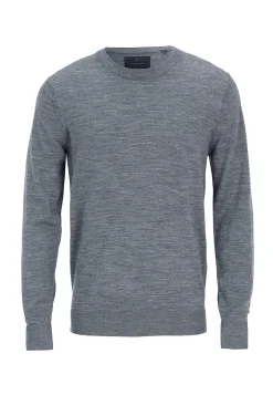 JACK & JONES Finstickad tröja i merinoull Gråmelange Outlet