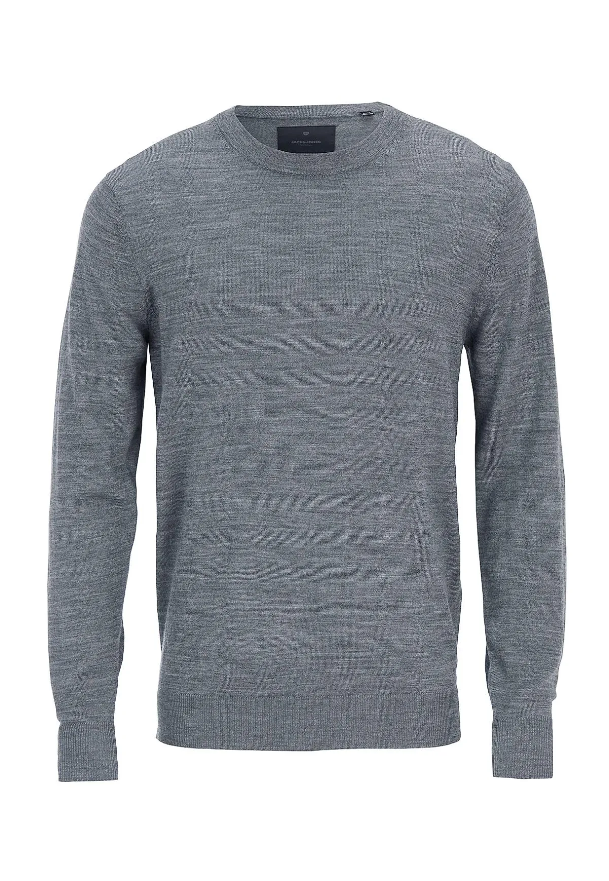 JACK & JONES Finstickad tröja i merinoull Gråmelange Outlet