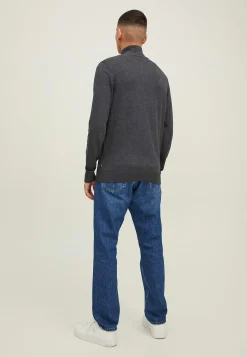 JACK & JONES Finstickad tröja med dragkedja Mörkgrön Online