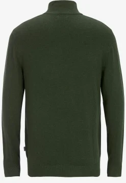 JACK & JONES Finstickad tröja med dragkedja Mörkgrön Online