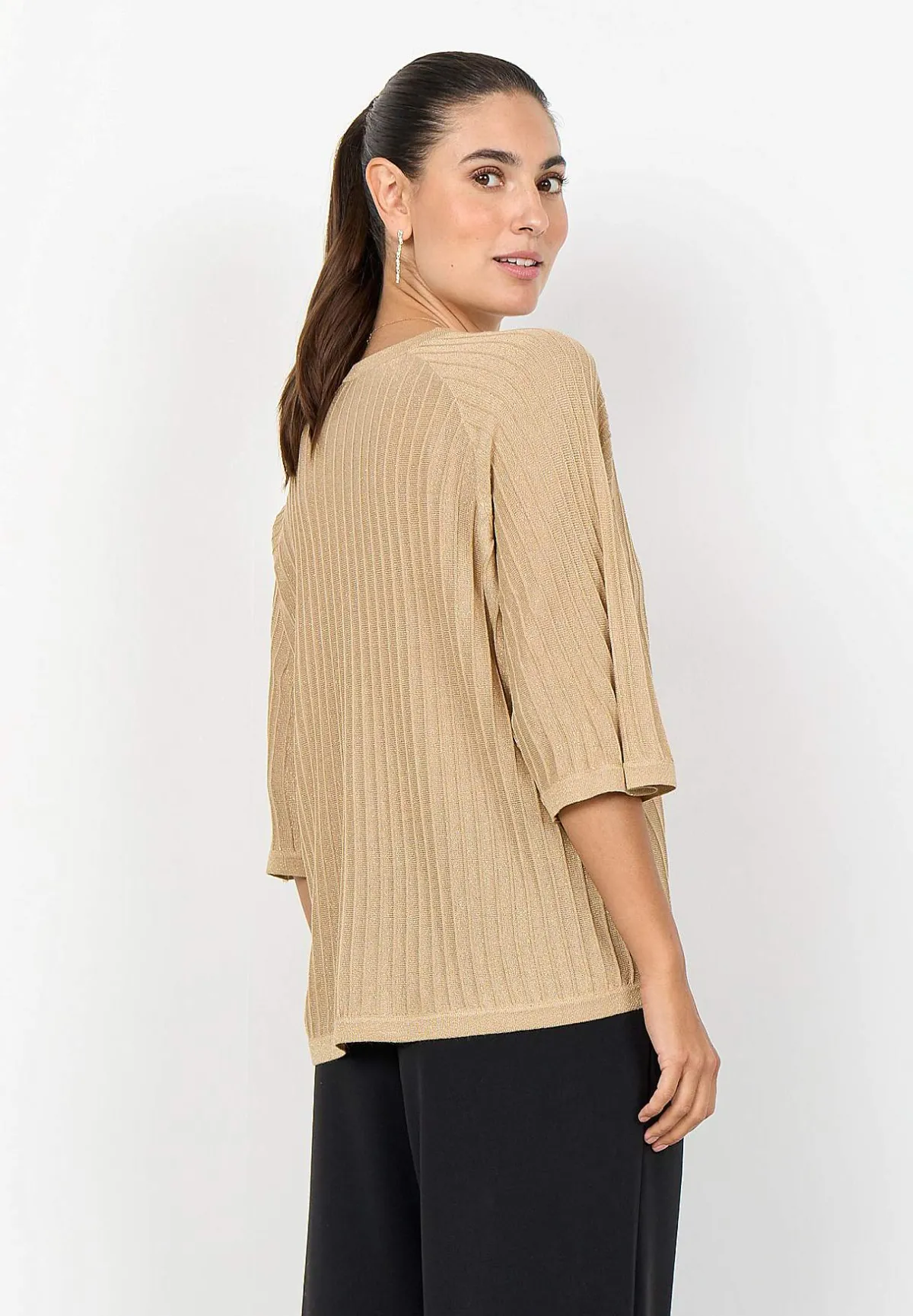 Soyaconcept Finstickad tröja med glittertrådar Best