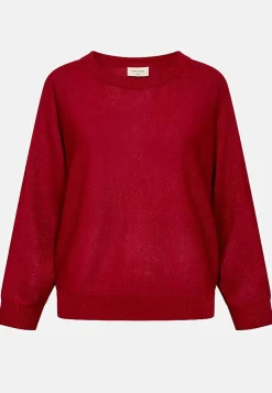 Freequent Finstickad tröja med glittertrådar Röd New