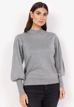 Soyaconcept Finstickad tröja med halvpolo