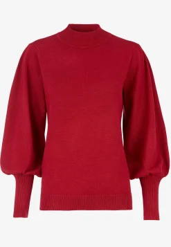 Soyaconcept Finstickad tröja med halvpolo Röd Online