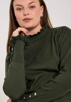 Freequent Finstickad tröja med knappar Hot