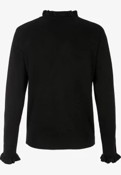 Freequent Finstickad tröja med knappar Svart Sale