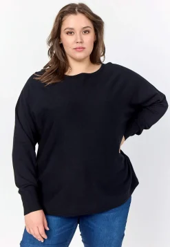 Wasabiconcept Finstickad tröja med knappar i ryggen Svart New