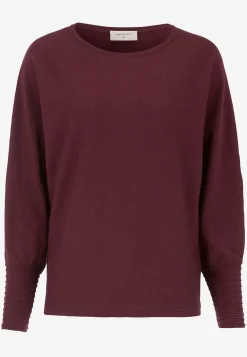 Freequent Finstickad tröja med pingvinärmar Mörkbrun