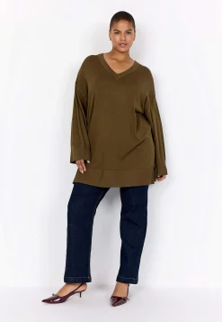 Wasabiconcept Finstickad tröja med v-ringning Discount