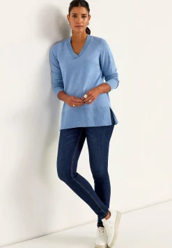 Cellbes of Sweden Finstickad tunika Blåmelange