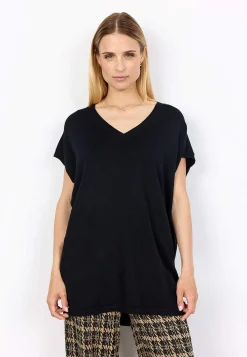 Soyaconcept Finstickad tunika Svart Best