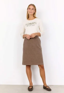 Soyaconcept Fiskbensmönstrad trikåkjol Online