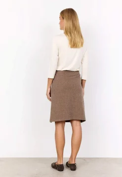 Soyaconcept Fiskbensmönstrad trikåkjol Online