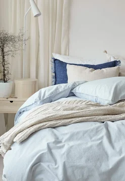 Borganäs Garnfärgat påslakanset 150x210 cm Ljusblå Hot