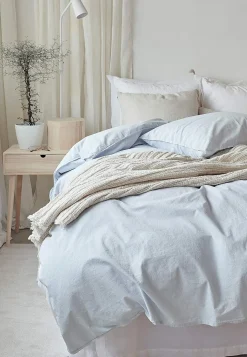 Borganäs Garnfärgat påslakanset 150x210 cm Ljusblå Hot