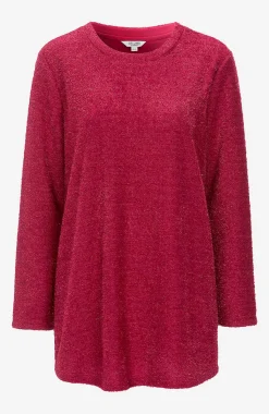 Cellbes of Sweden Glittrig, stickad tröja Cerise / Glitter