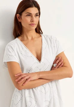 Johanna Toftby x Cellbes Hålbroderad klänningstunika Offwhite New