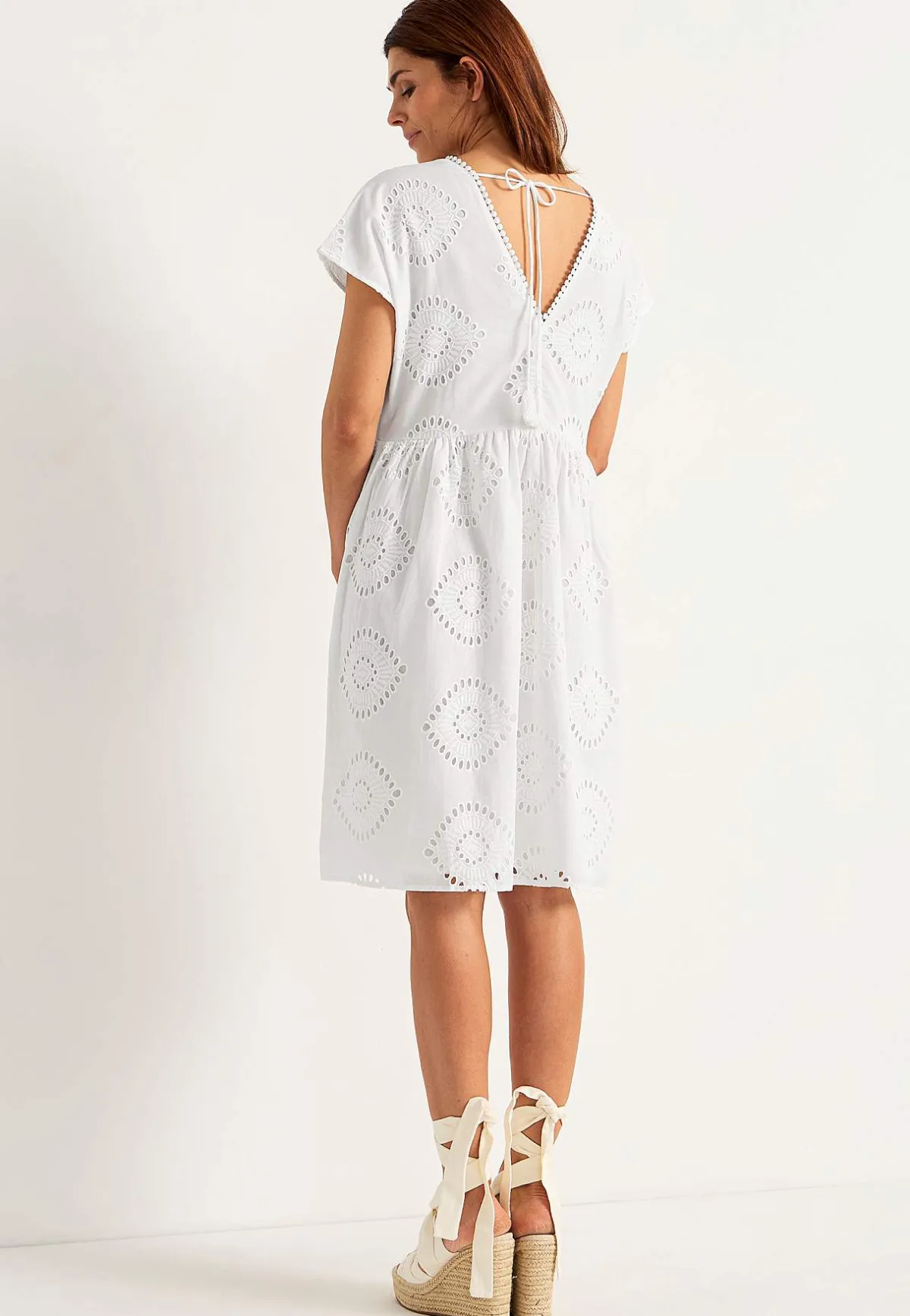 Johanna Toftby x Cellbes Hålbroderad klänningstunika Offwhite New