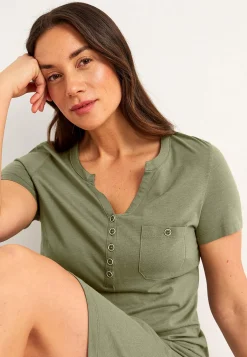 Cellbes of Sweden Härligt mjuk trikåklänning Khakigrön Outlet