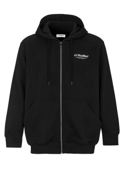 JACK & JONES PLUS Huvtröja med dragkedja Svart Best