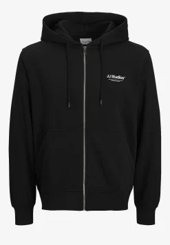 JACK & JONES PLUS Huvtröja med dragkedja Svart Best