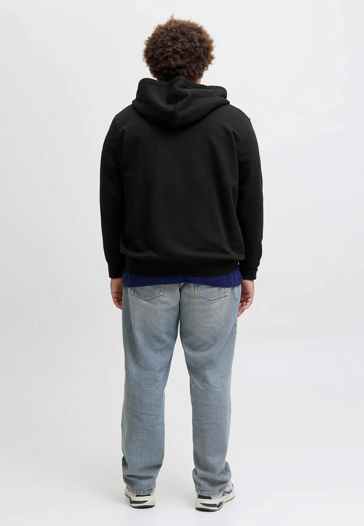 JACK & JONES PLUS Huvtröja med dragkedja Svart Best