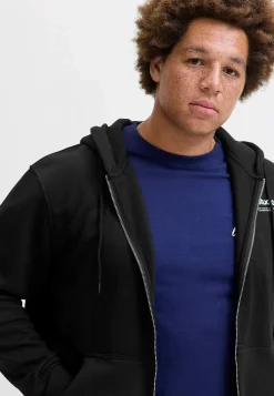 JACK & JONES PLUS Huvtröja med dragkedja Svart Best