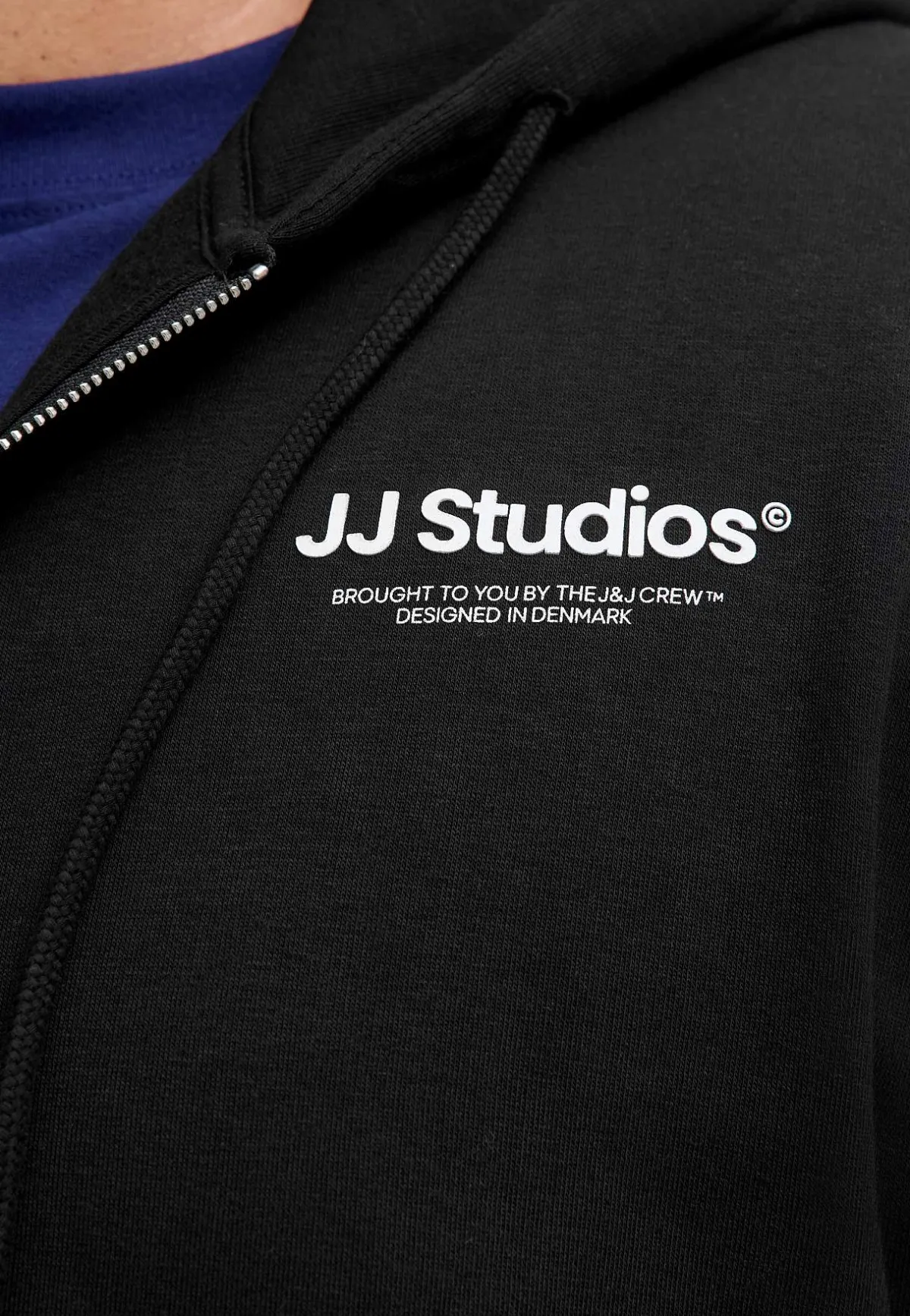 JACK & JONES PLUS Huvtröja med dragkedja Svart Best