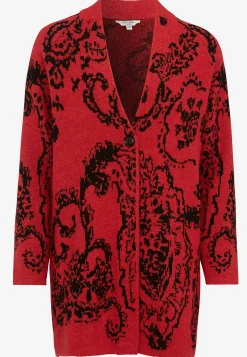 Cellbes of Sweden Jacquardstickad cardigan Röd / Svart / Mönstrad Hot