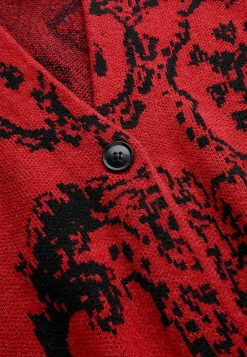 Cellbes of Sweden Jacquardstickad cardigan Röd / Svart / Mönstrad Hot